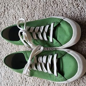 Green canvas sneakers